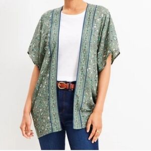 LOFT Green Paisley Floral Wrap